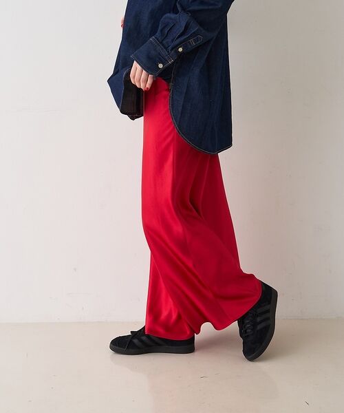 Rouge vif la cle / ルージュ・ヴィフ ラクレ ロング・マキシ丈スカート | サテンマーメイドイージーロングスカート【予約】 | 詳細19