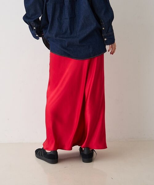 Rouge vif la cle / ルージュ・ヴィフ ラクレ ロング・マキシ丈スカート | サテンマーメイドイージーロングスカート【予約】 | 詳細21
