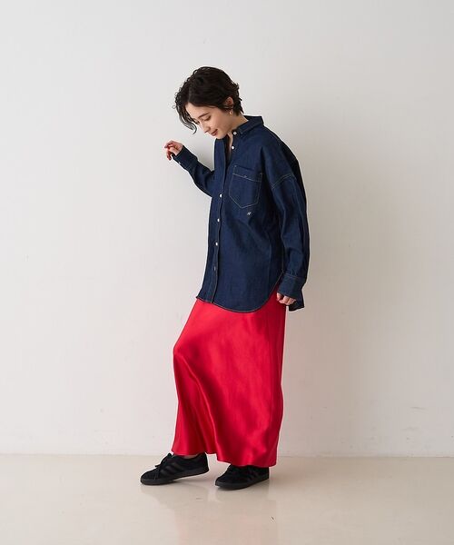 Rouge vif la cle / ルージュ・ヴィフ ラクレ ロング・マキシ丈スカート | サテンマーメイドイージーロングスカート【予約】 | 詳細25