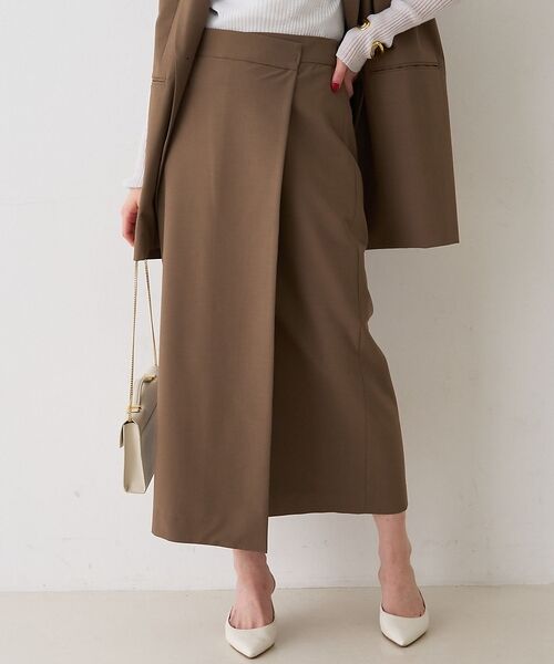 Rouge vif la cle / ルージュ・ヴィフ ラクレ ロング・マキシ丈スカート | 【セットアップ対応】ラップタイトスカート【予約】（モカ）