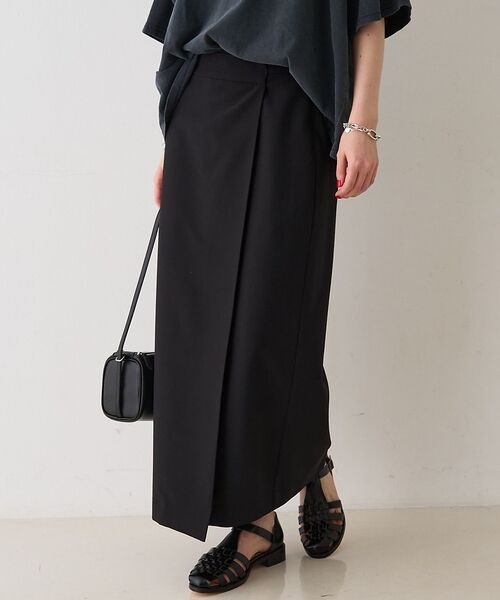 Rouge vif la cle / ルージュ・ヴィフ ラクレ ロング・マキシ丈スカート | 【セットアップ対応】ラップタイトスカート【予約】（ブラック）