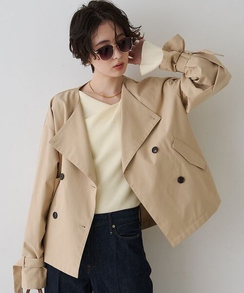 Rouge vif la cle / ルージュ・ヴィフ ラクレ トレンチコート | 【撥水・防花粉加工】【一部店舗限定】キャンディスリーブショートトレンチコート【予（ベージュ）