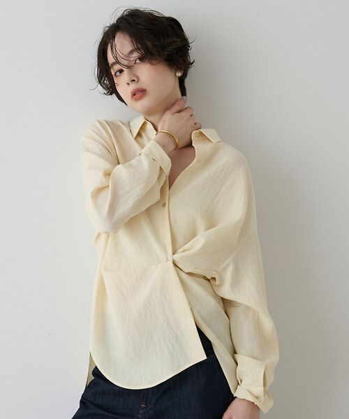 Rouge vif la cle / ルージュ・ヴィフ ラクレ シャツ・ブラウス | 【一部店舗限定】アシンメトリー変形2WAYシャツ【予約】（イエロー）