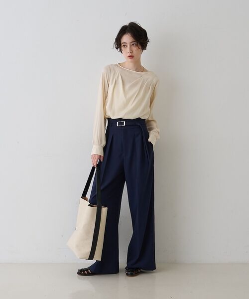 Rouge vif la cle / ルージュ・ヴィフ ラクレ シャツ・ブラウス | 【一部店舗限定】ドレープサテンブラウス【予約】 | 詳細10