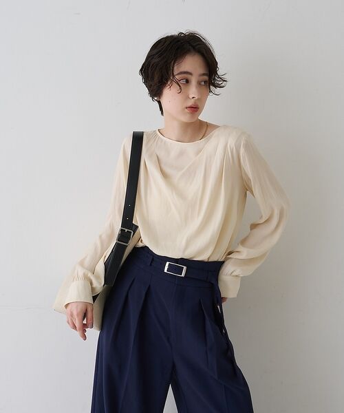 Rouge vif la cle / ルージュ・ヴィフ ラクレ シャツ・ブラウス | 【一部店舗限定】ドレープサテンブラウス【予約】 | 詳細2