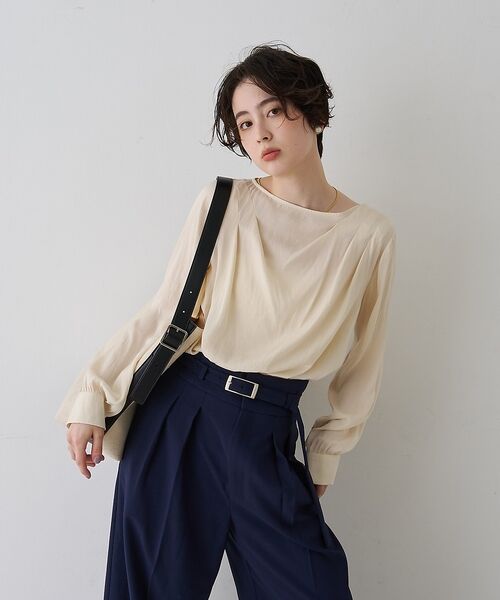 Rouge vif la cle / ルージュ・ヴィフ ラクレ シャツ・ブラウス | 【一部店舗限定】ドレープサテンブラウス【予約】 | 詳細3