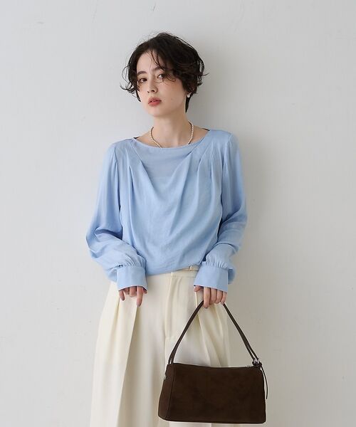 Rouge vif la cle / ルージュ・ヴィフ ラクレ シャツ・ブラウス | 【一部店舗限定】ドレープサテンブラウス【予約】 | 詳細12