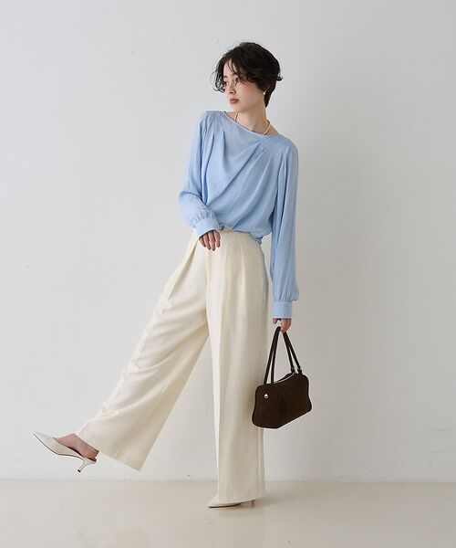 Rouge vif la cle / ルージュ・ヴィフ ラクレ シャツ・ブラウス | 【一部店舗限定】ドレープサテンブラウス【予約】 | 詳細23