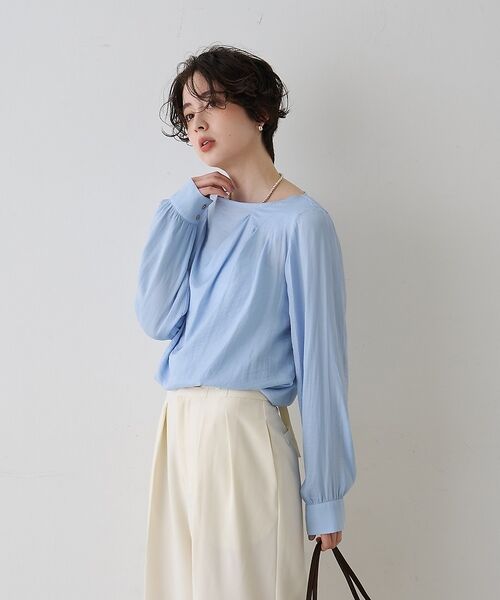 Rouge vif la cle / ルージュ・ヴィフ ラクレ シャツ・ブラウス | 【一部店舗限定】ドレープサテンブラウス【予約】 | 詳細14