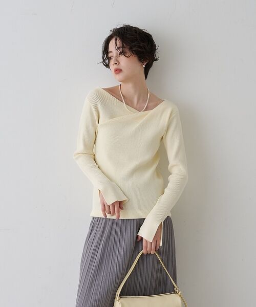 Rouge vif la cle / ルージュ・ヴィフ ラクレ ニット・セーター | 【一部店舗限定】ドレープスリットスリーブリブニット【予約】 | 詳細1