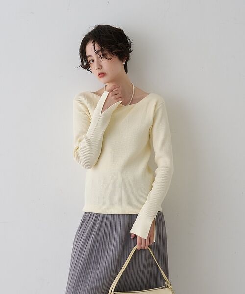 Rouge vif la cle / ルージュ・ヴィフ ラクレ ニット・セーター | 【一部店舗限定】ドレープスリットスリーブリブニット【予約】 | 詳細2