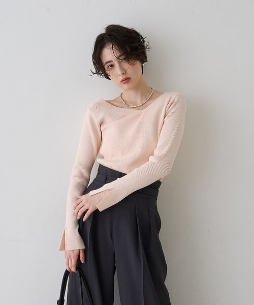 Rouge vif la cle / ルージュ・ヴィフ ラクレ ニット・セーター | 【一部店舗限定】ドレープスリットスリーブリブニット【予約】 | 詳細1