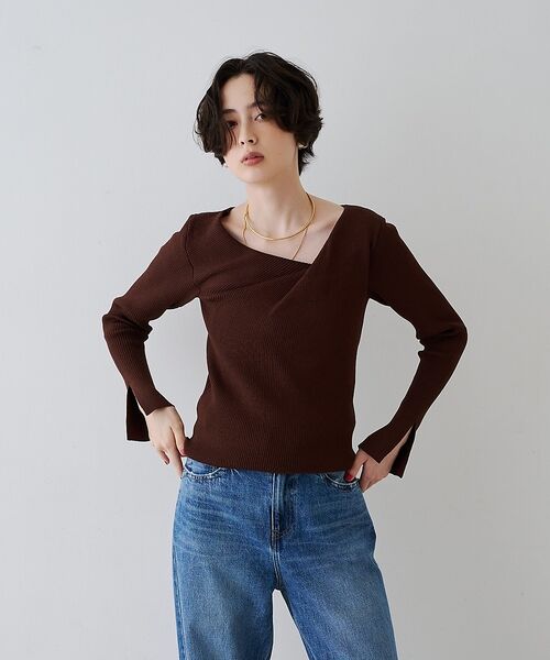 Rouge vif la cle / ルージュ・ヴィフ ラクレ ニット・セーター | 【一部店舗限定】ドレープスリットスリーブリブニット【予約】 | 詳細14