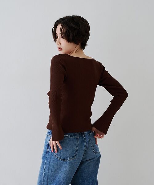 Rouge vif la cle / ルージュ・ヴィフ ラクレ ニット・セーター | 【一部店舗限定】ドレープスリットスリーブリブニット【予約】 | 詳細15