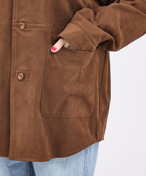 Rouge vif la cle / ルージュ・ヴィフ ラクレ シャツ・ブラウス | 【LE MELANGE/ル・メランジュ】ECOスウェードシャツジャケット/フェイ | 詳細22