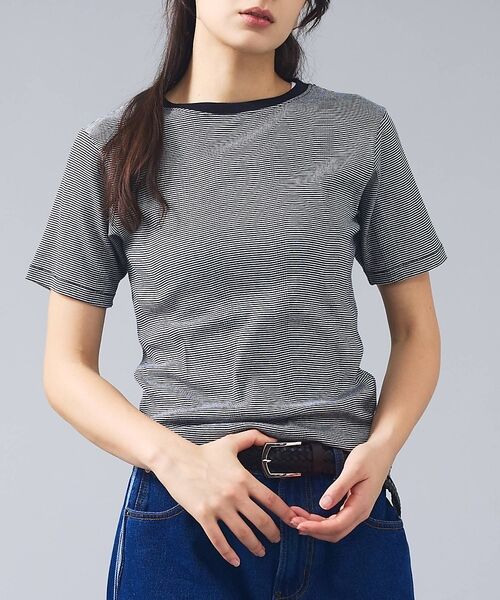 Rouge vif la cle / ルージュ・ヴィフ ラクレ Tシャツ | 【Robert P.Miller/ロバートピーミラー】パネルリブクルーネックTシ（ブラック系その他1）