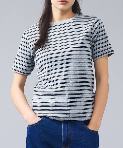 Rouge vif la cle / ルージュ・ヴィフ ラクレ Tシャツ | 【Robert P.Miller/ロバートピーミラー】パネルリブクルーネックTシ（グレー系その他1）