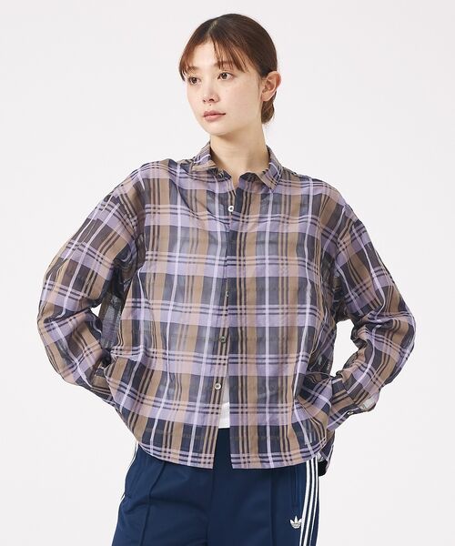 Rouge vif la cle / ルージュ・ヴィフ ラクレ シャツ・ブラウス | 【Le Melange/ル・メランジュ】シアーチェックシャツ/ シアー/メンズラ | 詳細1