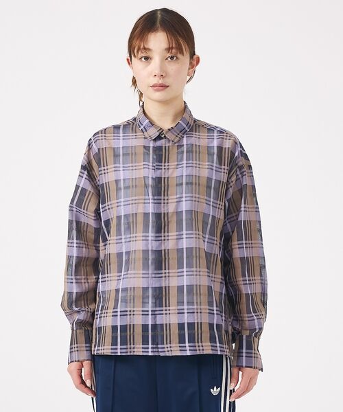 Rouge vif la cle / ルージュ・ヴィフ ラクレ シャツ・ブラウス | 【Le Melange/ル・メランジュ】シアーチェックシャツ/ シアー/メンズラ | 詳細5