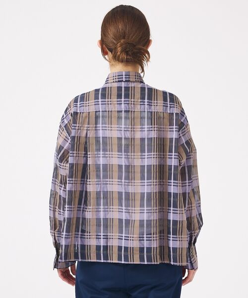 Rouge vif la cle / ルージュ・ヴィフ ラクレ シャツ・ブラウス | 【Le Melange/ル・メランジュ】シアーチェックシャツ/ シアー/メンズラ | 詳細7