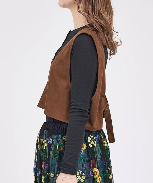 Rouge vif la cle / ルージュ・ヴィフ ラクレ ベスト | 【Le Melange/ル・メランジュ】ECOスウェードビスチェ/フェイクレザー | 詳細10