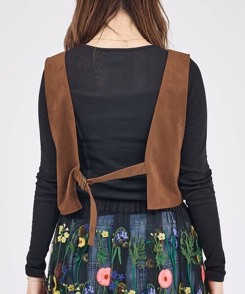 Rouge vif la cle / ルージュ・ヴィフ ラクレ ベスト | 【Le Melange/ル・メランジュ】ECOスウェードビスチェ/フェイクレザー | 詳細11