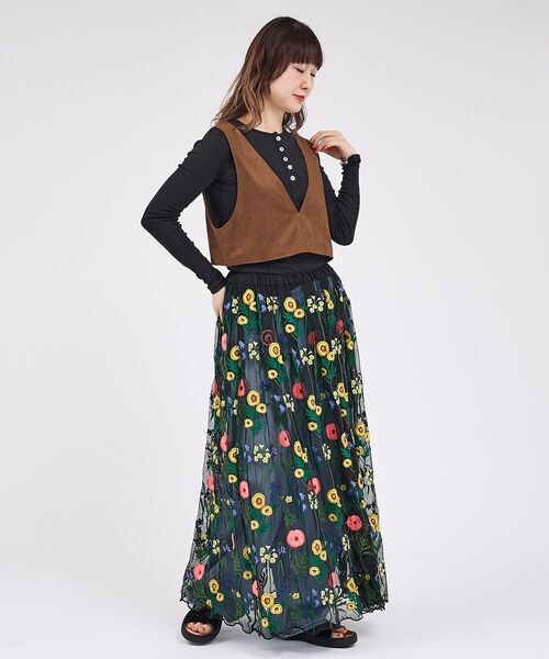 Rouge vif la cle / ルージュ・ヴィフ ラクレ ベスト | 【Le Melange/ル・メランジュ】ECOスウェードビスチェ/フェイクレザー | 詳細3