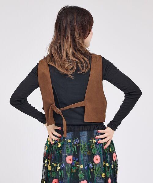 Rouge vif la cle / ルージュ・ヴィフ ラクレ ベスト | 【Le Melange/ル・メランジュ】ECOスウェードビスチェ/フェイクレザー | 詳細8