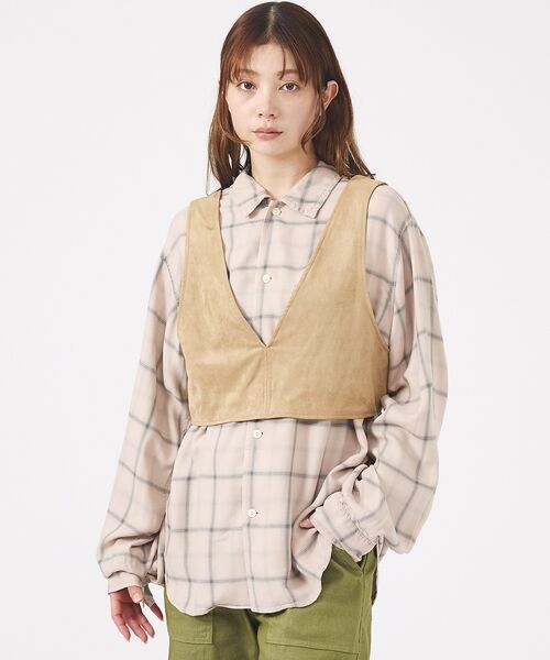 Rouge vif la cle / ルージュ・ヴィフ ラクレ ベスト | 【Le Melange/ル・メランジュ】ECOスウェードビスチェ/フェイクレザー | 詳細17