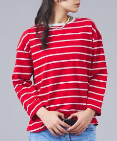 Rouge vif la cle / ルージュ・ヴィフ ラクレ Tシャツ | 【Le Melange/ル・メランジュ】マルチボーダーTee/8分袖/クルーネッ