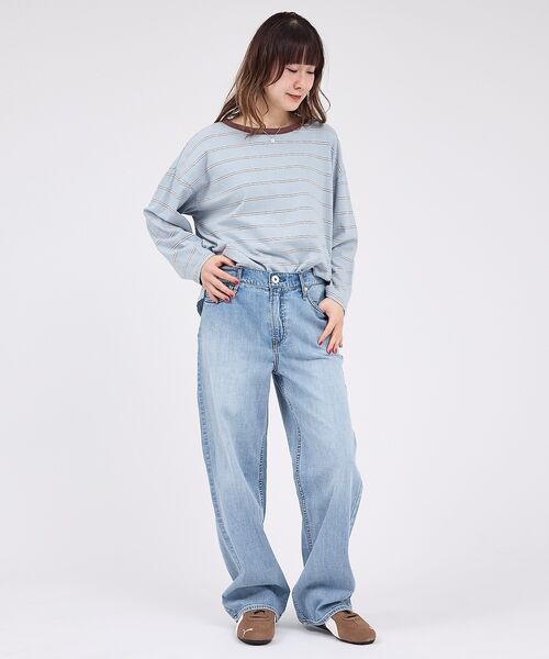 Rouge vif la cle / ルージュ・ヴィフ ラクレ Tシャツ | 【Le Melange/ル・メランジュ】マルチボーダーTee/8分袖/クルーネッ | 詳細6