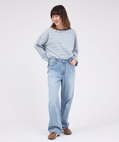 Rouge vif la cle / ルージュ・ヴィフ ラクレ Tシャツ | 【Le Melange/ル・メランジュ】マルチボーダーTee/8分袖/クルーネッ | 詳細7