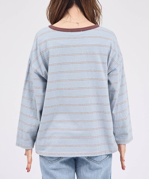 Rouge vif la cle / ルージュ・ヴィフ ラクレ Tシャツ | 【Le Melange/ル・メランジュ】マルチボーダーTee/8分袖/クルーネッ | 詳細13