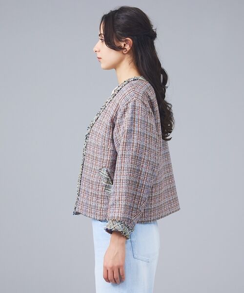 Rouge vif la cle / ルージュ・ヴィフ ラクレ ノーカラージャケット | 【Le Melange/ル・メランジュ】ツイードジャケット/ノーカラージャケット | 詳細5