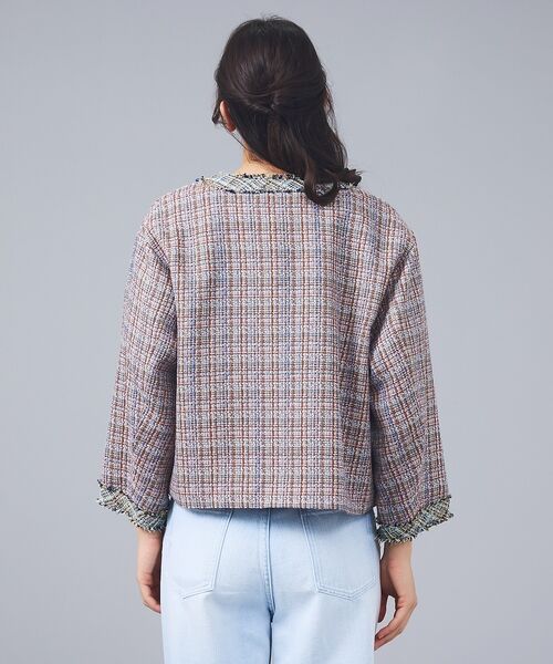 Rouge vif la cle / ルージュ・ヴィフ ラクレ ノーカラージャケット | 【Le Melange/ル・メランジュ】ツイードジャケット/ノーカラージャケット | 詳細6