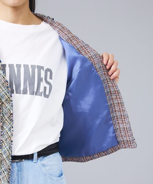 Rouge vif la cle / ルージュ・ヴィフ ラクレ ノーカラージャケット | 【Le Melange/ル・メランジュ】ツイードジャケット/ノーカラージャケット | 詳細7