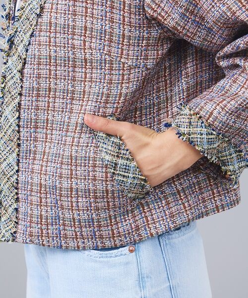 Rouge vif la cle / ルージュ・ヴィフ ラクレ ノーカラージャケット | 【Le Melange/ル・メランジュ】ツイードジャケット/ノーカラージャケット | 詳細8