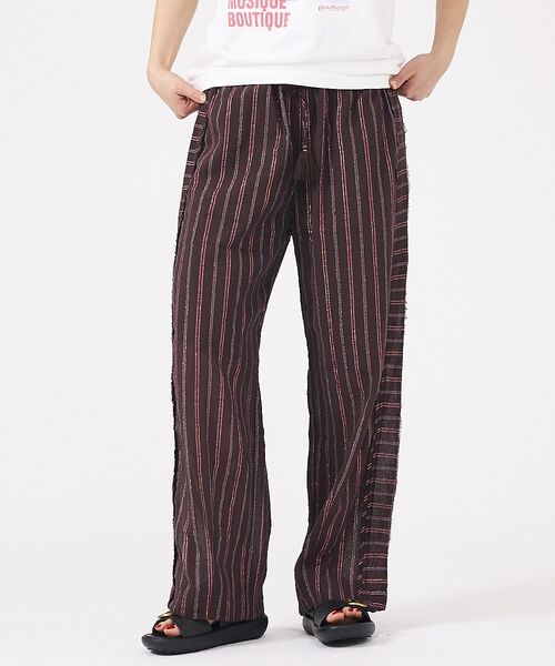 Rouge vif la cle / ルージュ・ヴィフ ラクレ パンツ | 【Le Melange/ル・メランジュ】総柄イージーパンツ/チェック柄/バルーン（ブラウン）