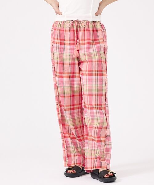 Rouge vif la cle / ルージュ・ヴィフ ラクレ パンツ | 【Le Melange/ル・メランジュ】総柄イージーパンツ/チェック柄/バルーン | 詳細9