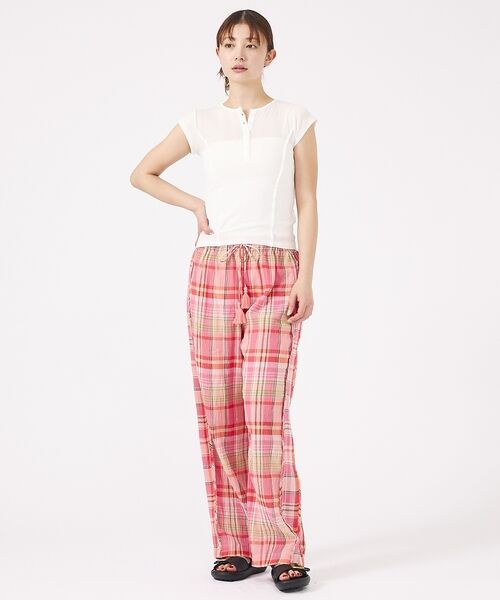 Rouge vif la cle / ルージュ・ヴィフ ラクレ パンツ | 【Le Melange/ル・メランジュ】総柄イージーパンツ/チェック柄/バルーン | 詳細12