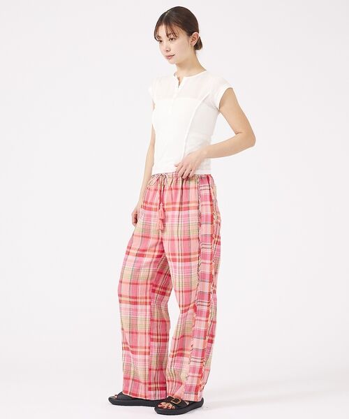 Rouge vif la cle / ルージュ・ヴィフ ラクレ パンツ | 【Le Melange/ル・メランジュ】総柄イージーパンツ/チェック柄/バルーン | 詳細13