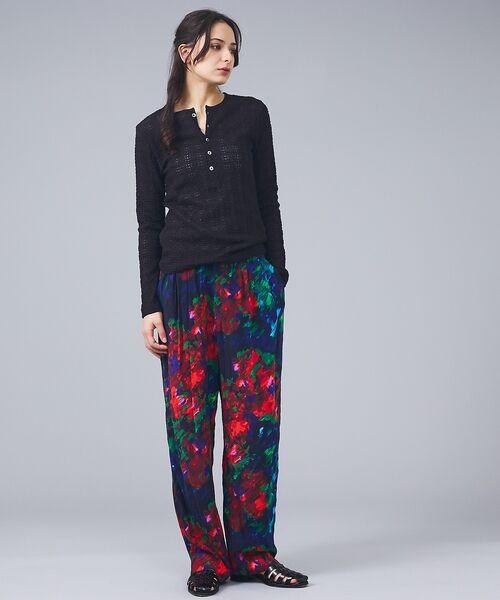 Rouge vif la cle / ルージュ・ヴィフ ラクレ パンツ | 【Le Melange/ル・メランジュ】フラワープリントイージーパンツ/ウエスト | 詳細3