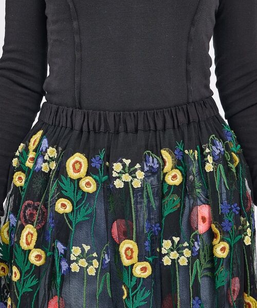 Rouge vif la cle / ルージュ・ヴィフ ラクレ ロング・マキシ丈スカート | 【Le Melange/ル・メランジュ】刺繍チュールスカート/花柄/レイヤード/ | 詳細23