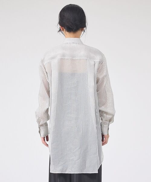 Rouge vif la cle / ルージュ・ヴィフ ラクレ シャツ・ブラウス | シアーストライプタイカラーシャツ | 詳細10