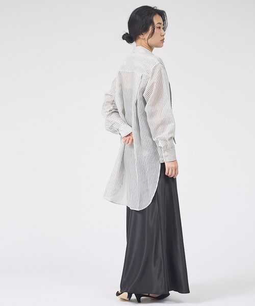 Rouge vif la cle / ルージュ・ヴィフ ラクレ シャツ・ブラウス | シアーストライプタイカラーシャツ | 詳細6