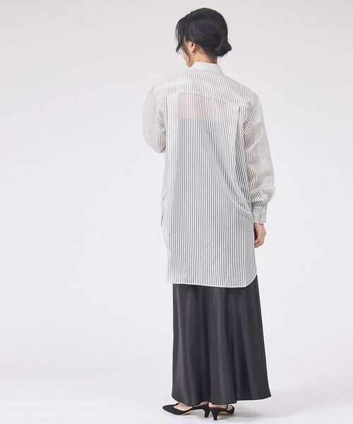 Rouge vif la cle / ルージュ・ヴィフ ラクレ シャツ・ブラウス | シアーストライプタイカラーシャツ | 詳細7