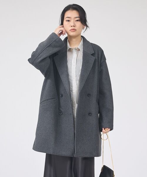 Rouge vif la cle / ルージュ・ヴィフ ラクレ アウター | 【一部店舗限定】ニットビーバーコート/ダブルブレストコート | 詳細1