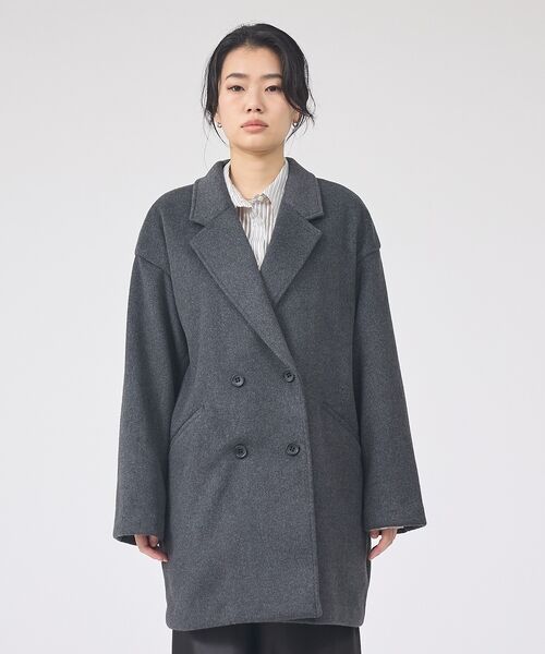 Rouge vif la cle / ルージュ・ヴィフ ラクレ アウター | 【一部店舗限定】ニットビーバーコート/ダブルブレストコート | 詳細11