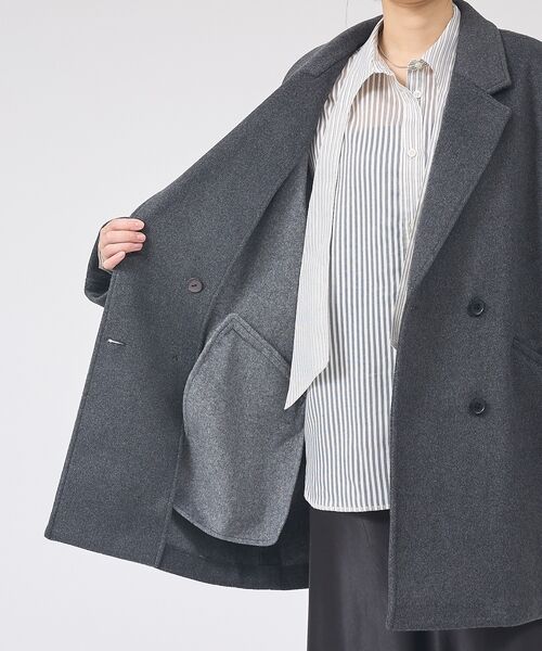 Rouge vif la cle / ルージュ・ヴィフ ラクレ アウター | 【一部店舗限定】ニットビーバーコート/ダブルブレストコート | 詳細19