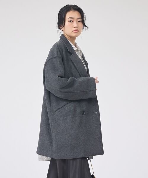 Rouge vif la cle / ルージュ・ヴィフ ラクレ アウター | 【一部店舗限定】ニットビーバーコート/ダブルブレストコート | 詳細4